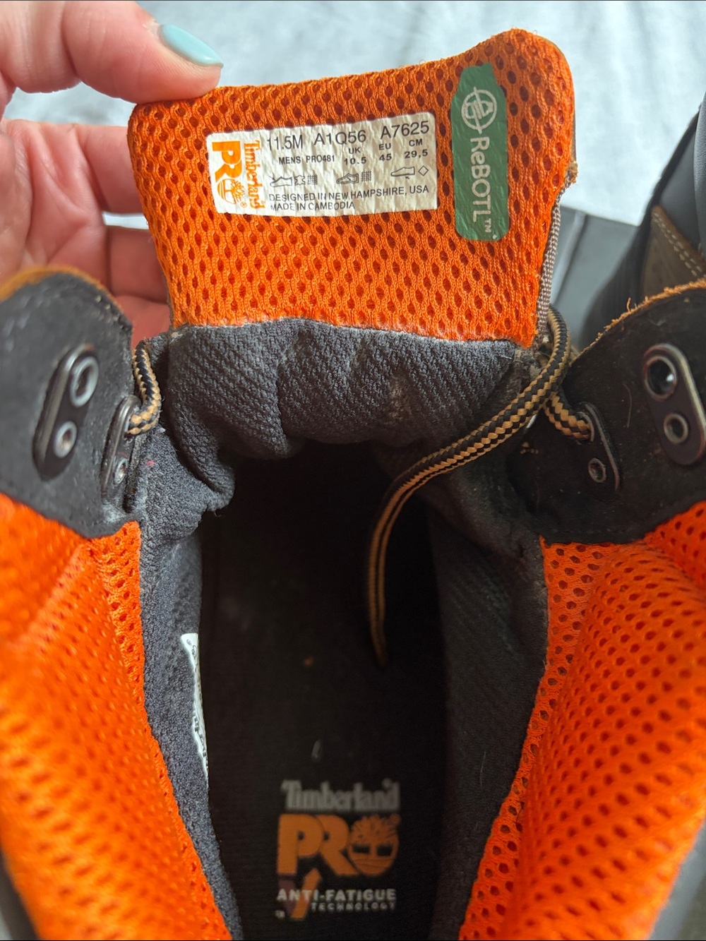 Timberland PRO Men's Brown Work Boots with Orange Lining - Picture 2 of 6
